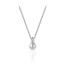 Zilveren collier met parel hanger met zirkonia  N1059