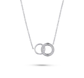 Zilveren collier met vaste hanger met zirkonia Gisser N1124
