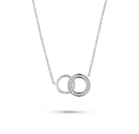 Zilveren collier met vaste hanger met zirkonia Gisser N1124