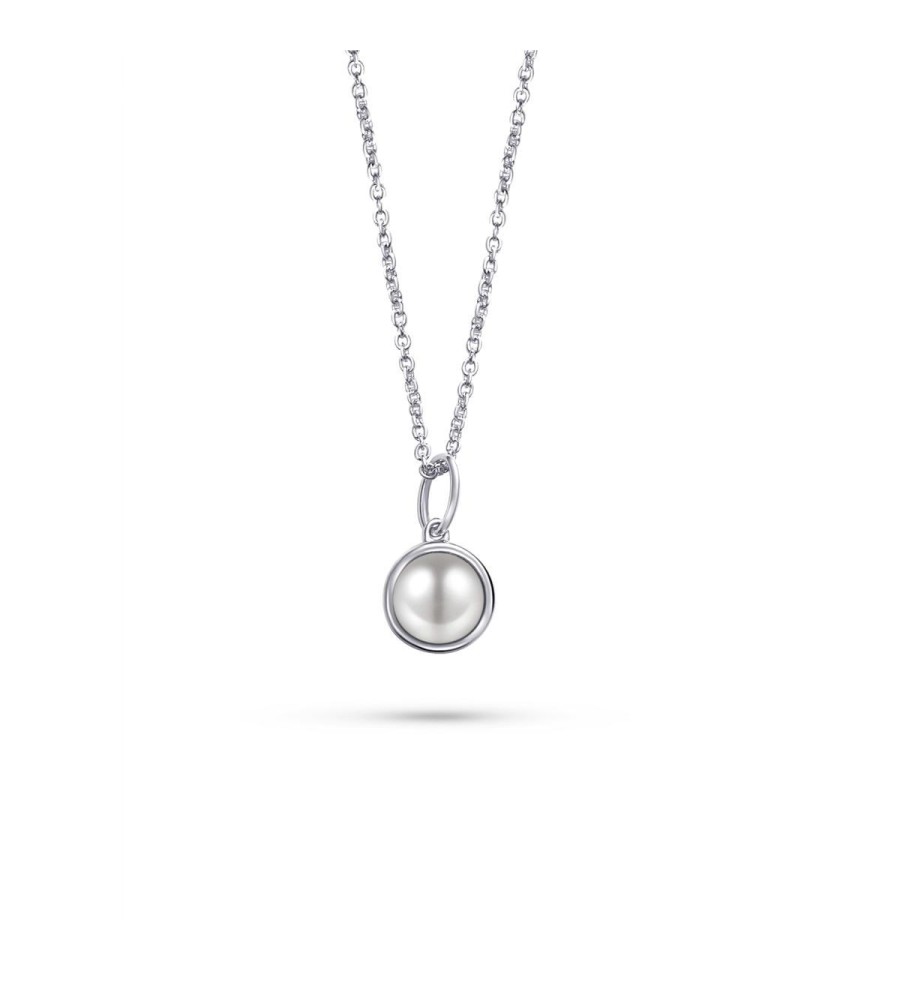 Zilveren collier met parel hanger