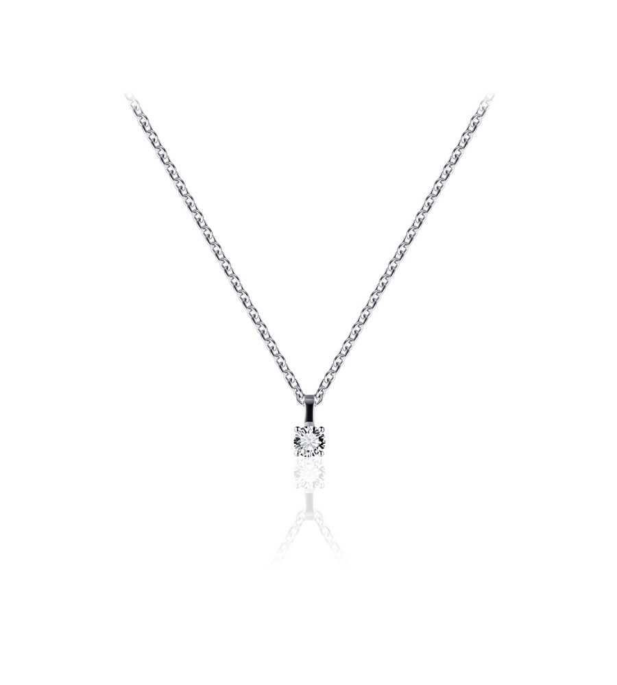 Zilveren collier met hanger met zirkonia