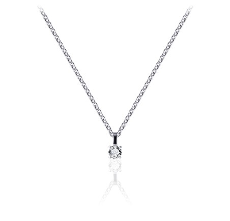 Zilveren collier met hanger met zirkonia Gisser N1060/3