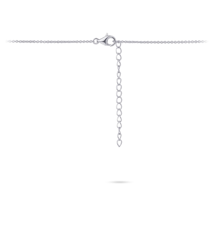 Zilveren collier met vaste hanger met zirkonia