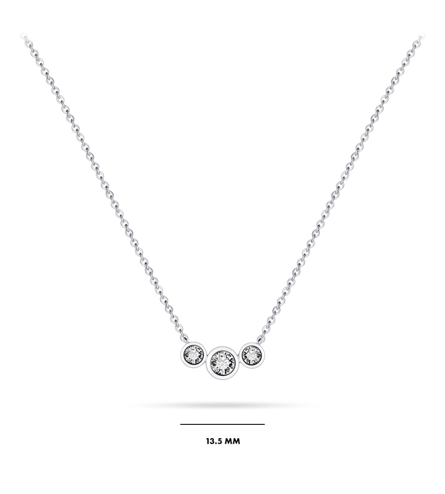 Zilveren collier met vaste hanger met zirkonia