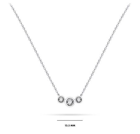 Zilveren collier met vaste hanger met zirkonia Gisser N1040
