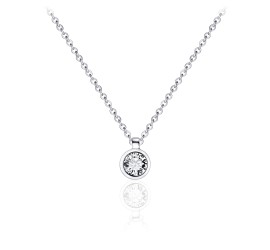 Zilveren collier met hanger met zirkonia Gisser N1037