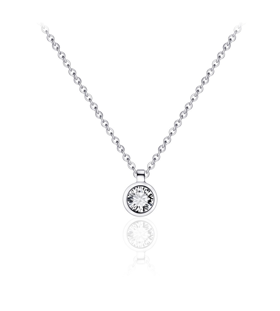 Zilveren collier met hanger met zirkonia