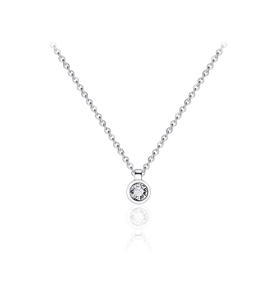 Zilveren collier met hanger met zirkonia