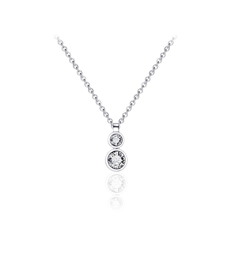 Zilveren collier met hanger met zirkonia