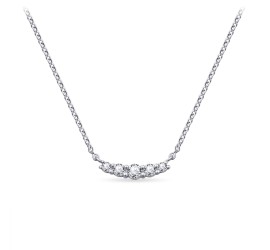 Zilveren collier met vaste hanger met zirkonia Gisser N1087