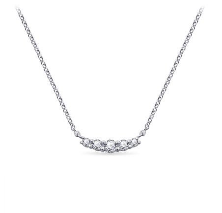 Zilveren collier met vaste hanger met zirkonia Gisser N1087