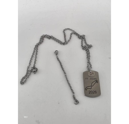 Aze collier/hanger met TT gravure