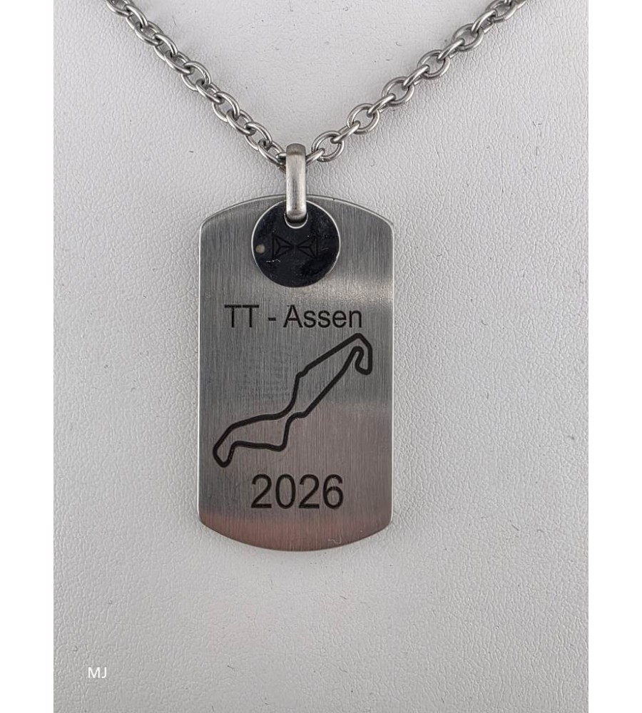 Aze collier/hanger met TT gravure
