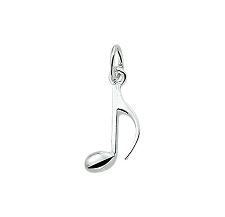 Zilveren hanger muzieknoot