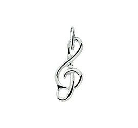 Zilveren hanger muzieksleutel