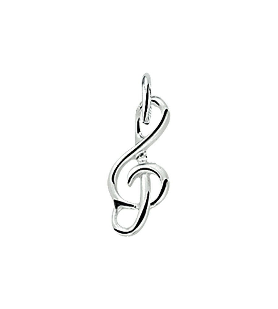 Zilveren hanger muzieksleutel