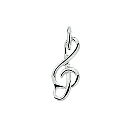 Zilveren hanger muzieksleutel