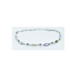 Rosa di Luca zilveren armband met kleur zirkonia 603.590