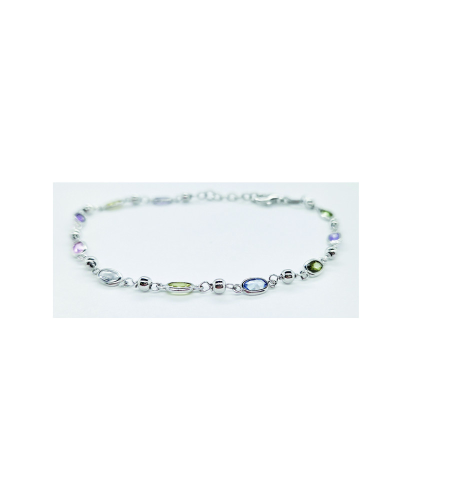 Rosa di Luca zilveren armband met kleur zirkonia
