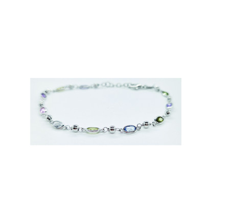 Rosa di Luca zilveren armband met kleur zirkonia 603.590