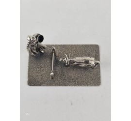 Zilveren miniatuur Boerin met koe