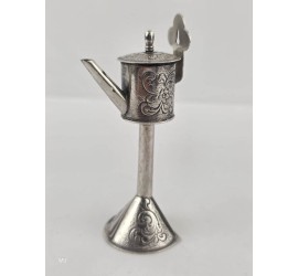Zilveren miniatuur Olielamp