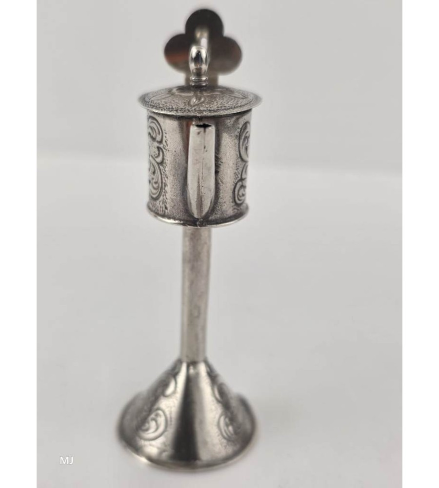 Zilveren miniatuur Olielamp