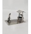 Zilveren miniatuur Vrouw bij waterput