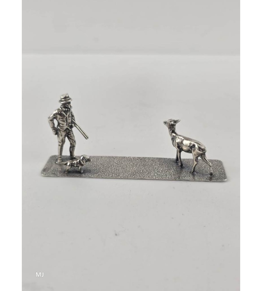 Zilveren miniatuur Jager