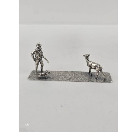 Zilveren miniatuur Jager