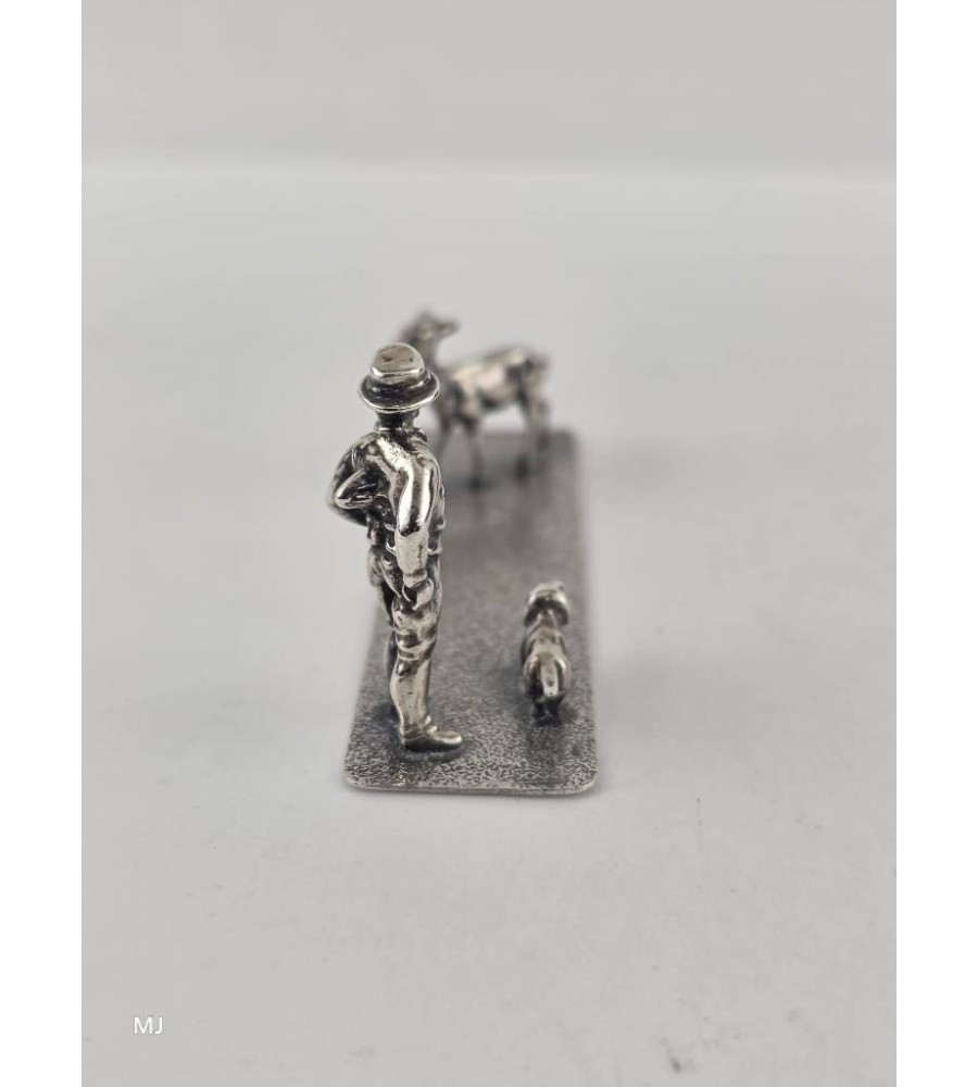 Zilveren miniatuur Jager