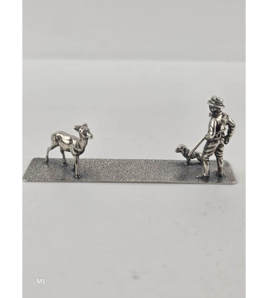 Zilveren miniatuur Jager