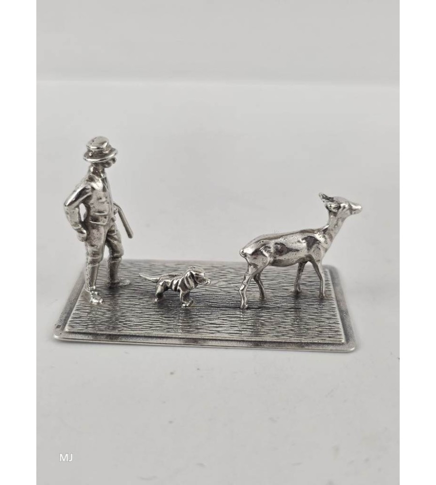 Zilveren miniatuur Jager