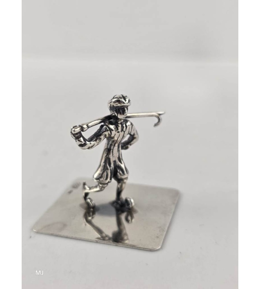 Zilveren miniatuur Schaatser