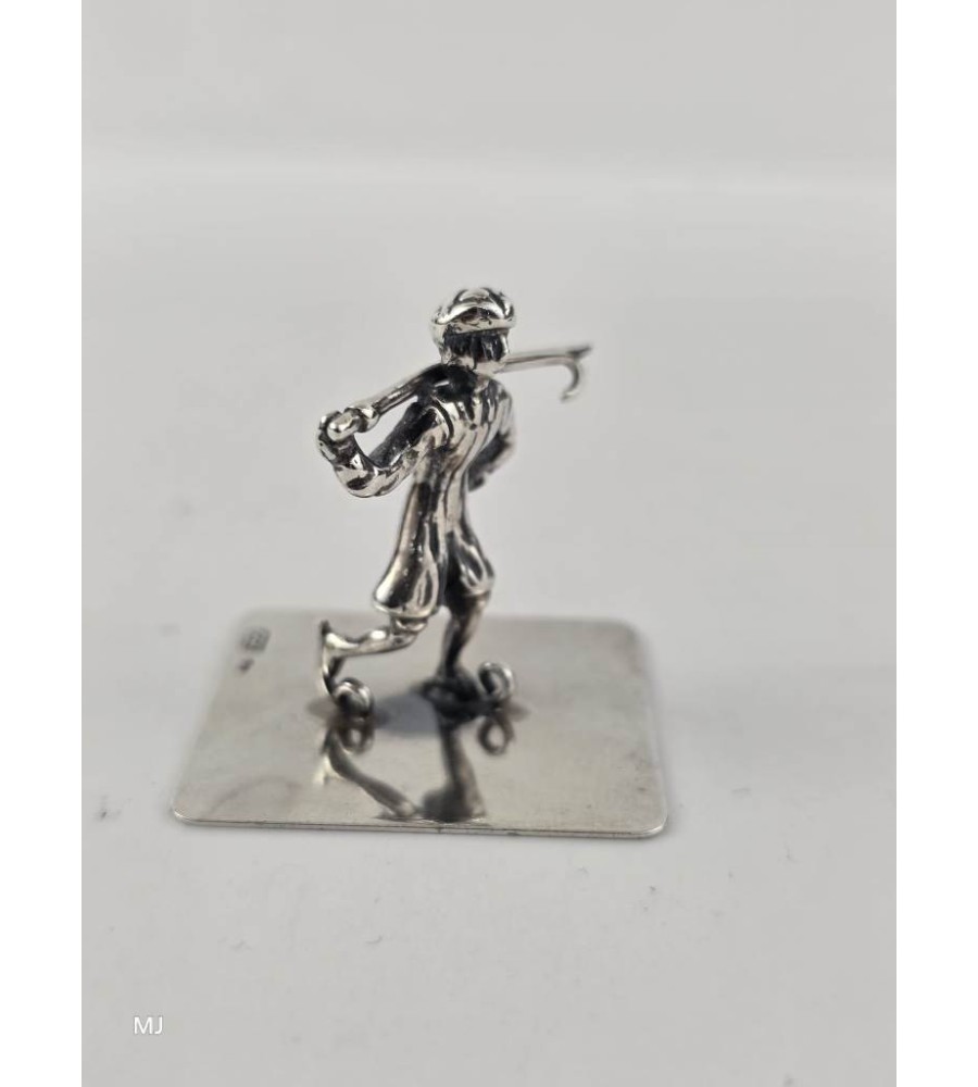 Zilveren miniatuur Schaatser