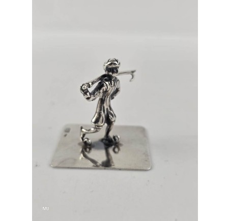 Zilveren miniatuur Schaatser
