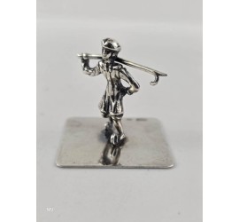 Zilveren miniatuur Schaatser