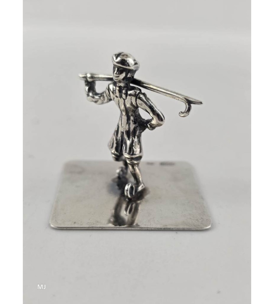 Zilveren miniatuur Schaatser