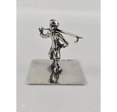 Zilveren miniatuur Schaatser