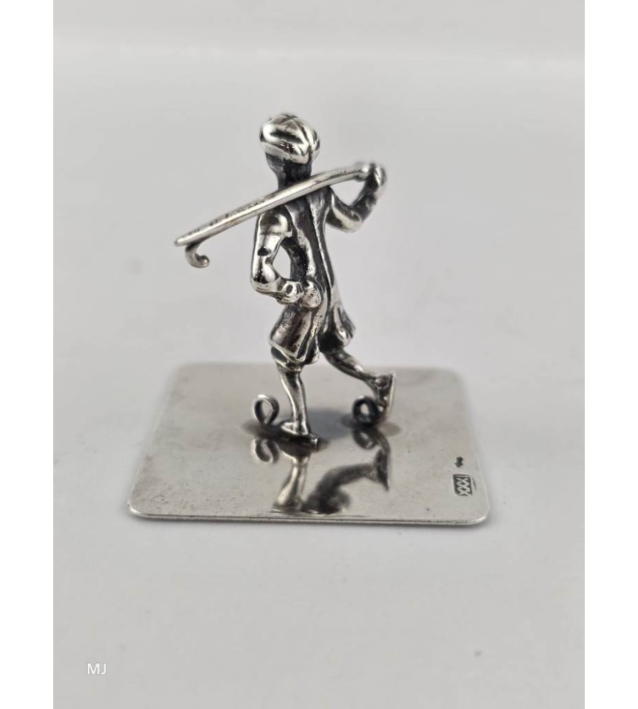 Zilveren miniatuur Schaatser