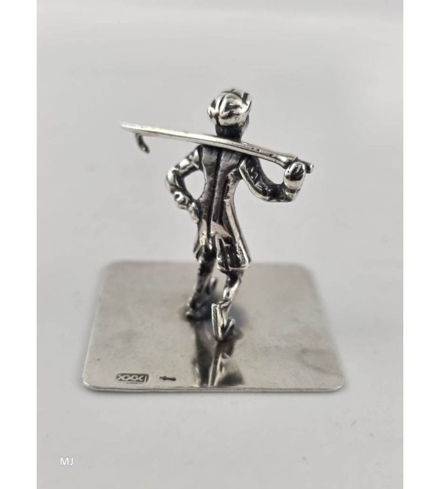 Zilveren miniatuur Schaatser
