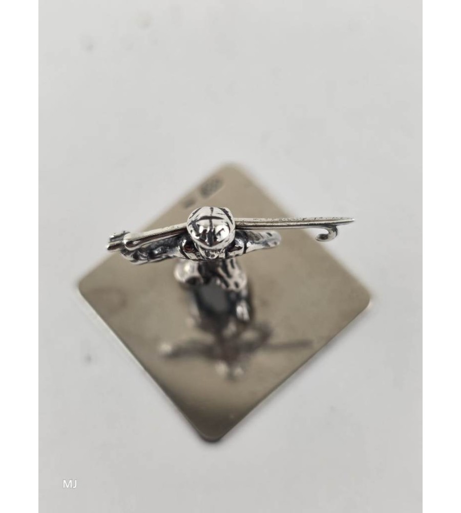Zilveren miniatuur Schaatser