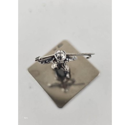 Zilveren miniatuur Schaatser