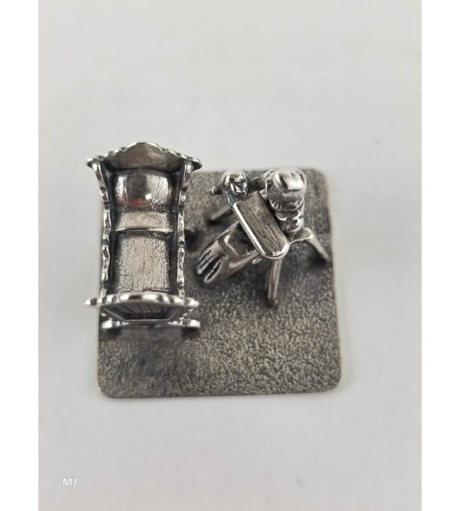 Zilveren miniatuur Moeder en kind