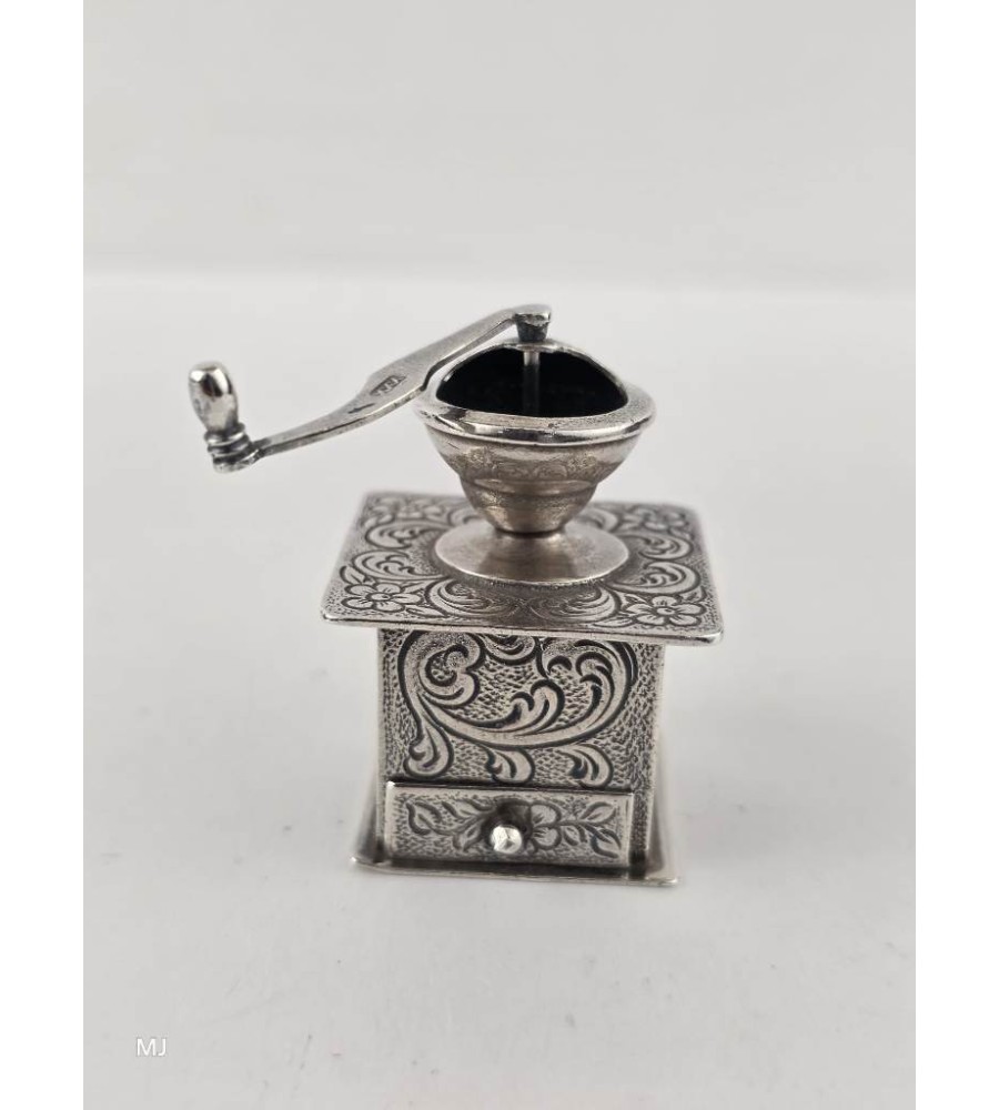 Zilveren miniatuur Koffiemolen