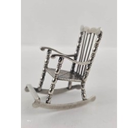 Zilveren miniatuur Schommelstoel