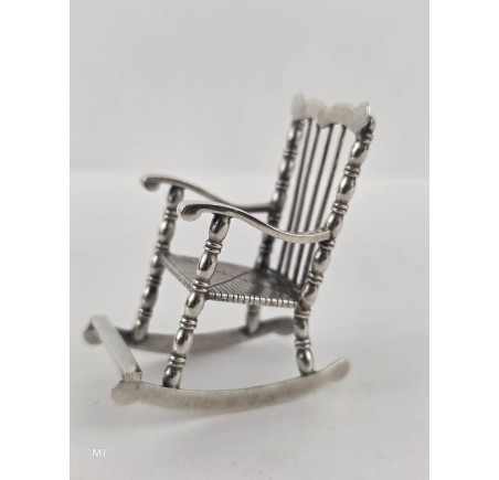 Zilveren miniatuur Schommelstoel
