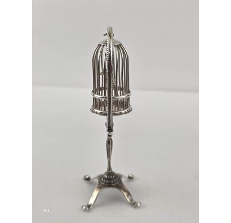 Zilveren miniatuur Vogelkooi