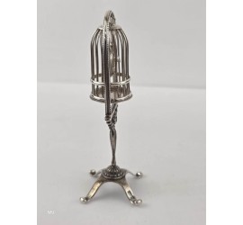 Zilveren miniatuur Vogelkooi