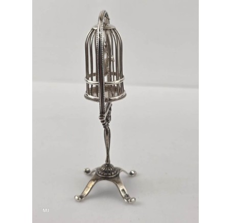 Zilveren miniatuur Vogelkooi